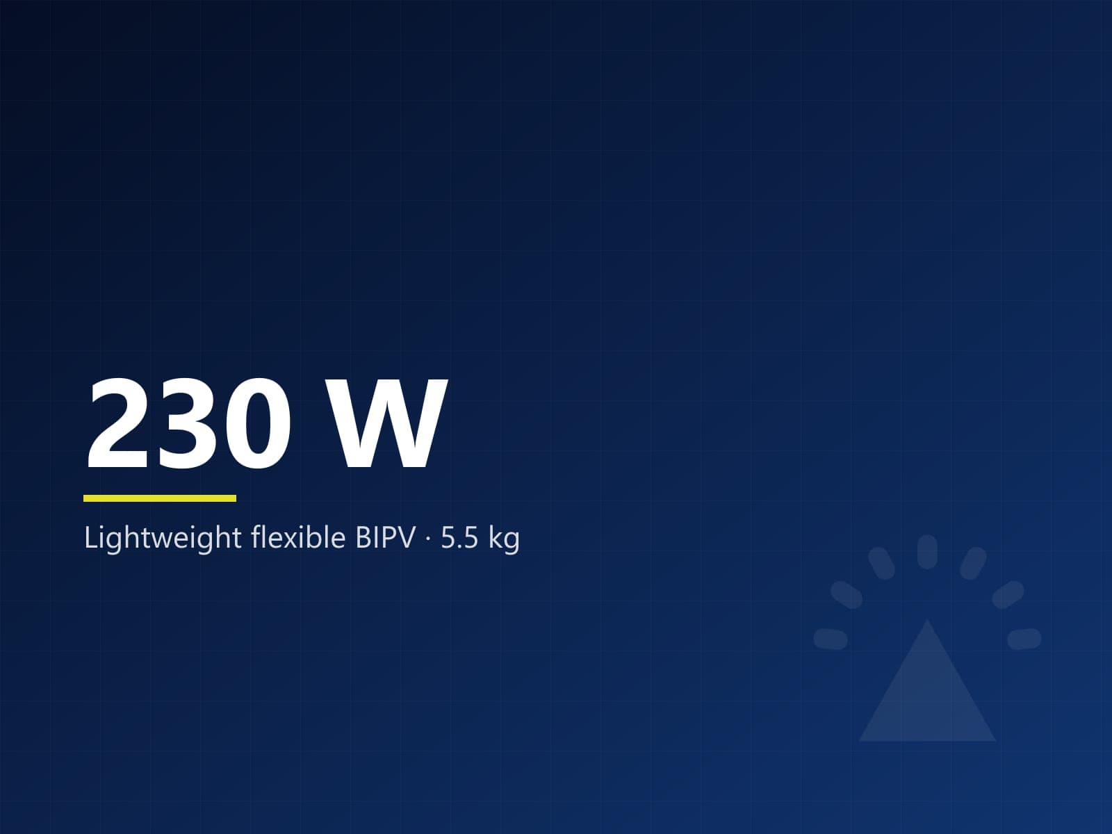 Lightweight Flexible BIPV Module · 230 W