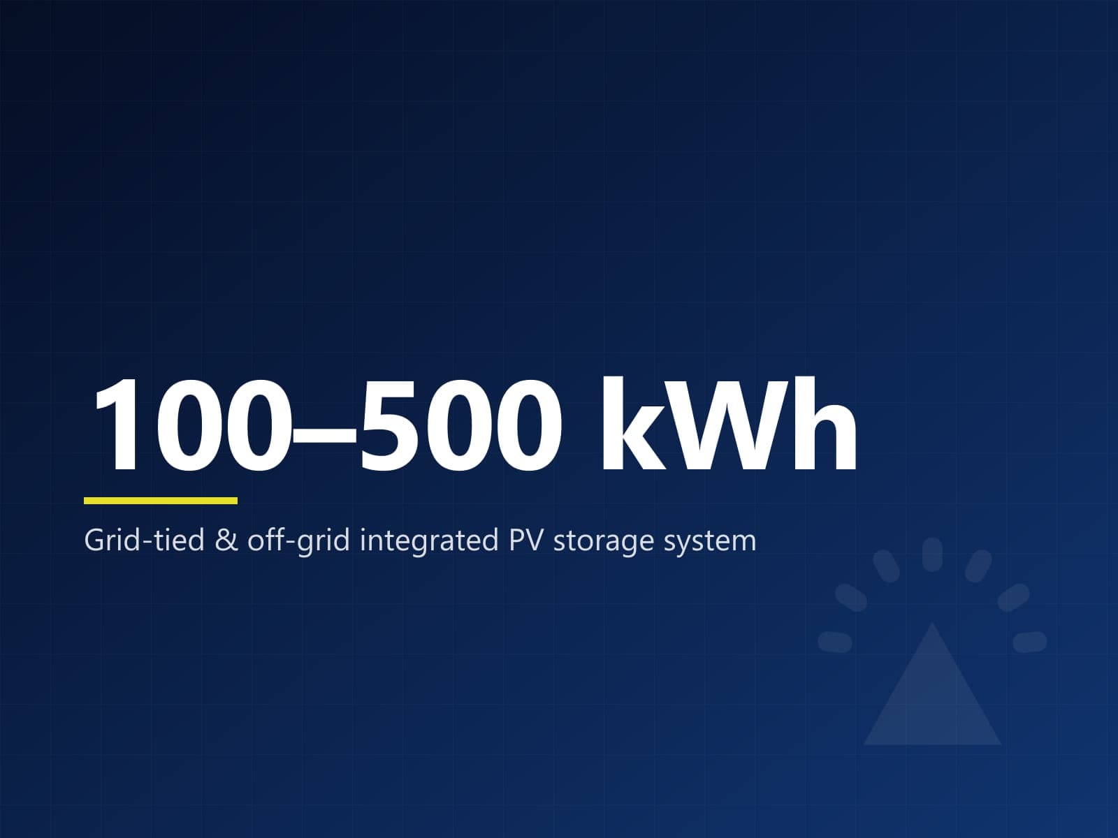 Grid-Tied & Off-Grid Integrated PV Storage System · 100–500 kWh