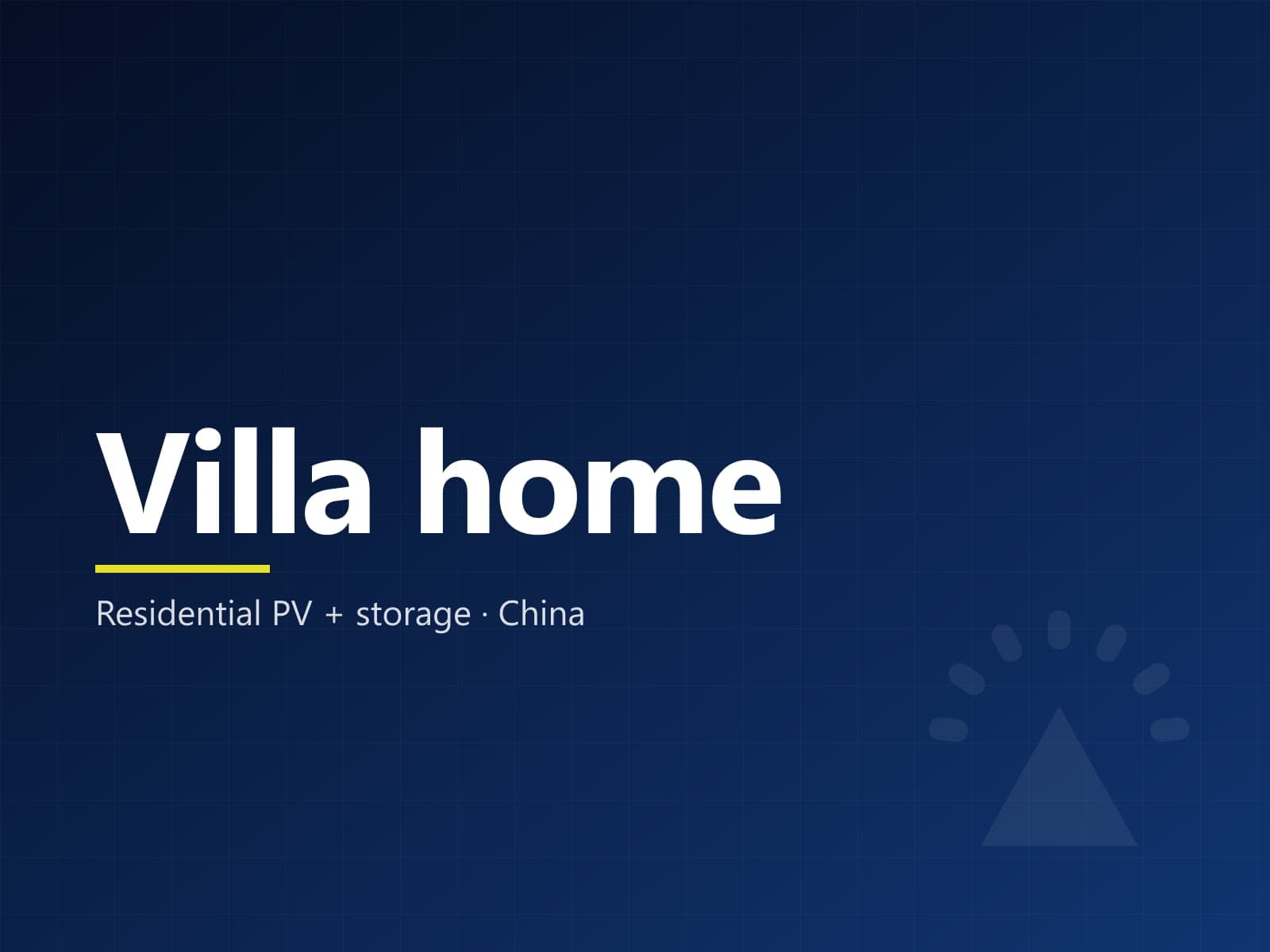 Villa home PV + energy storage