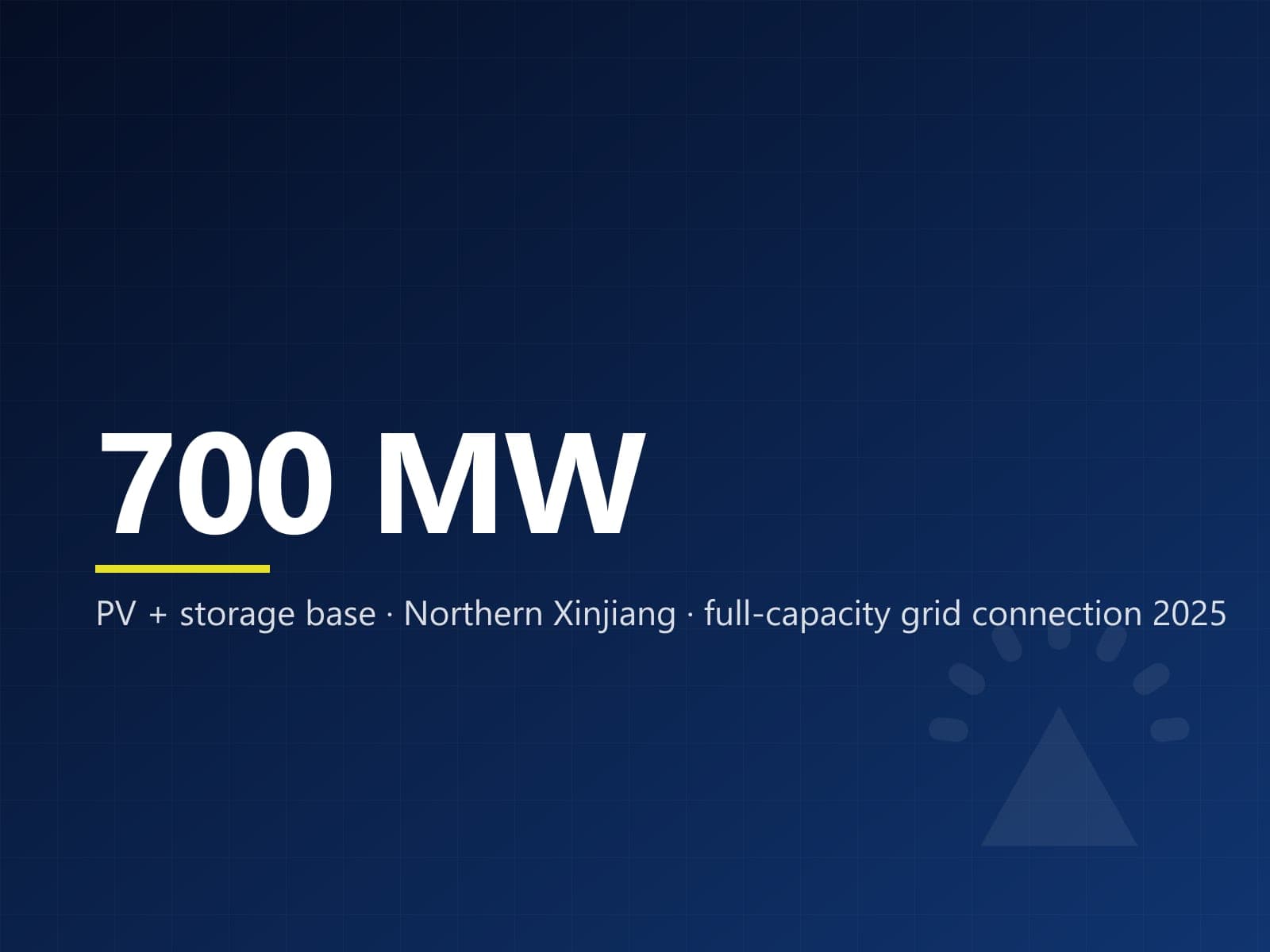 700 MW PV + storage base, Northern Xinjiang